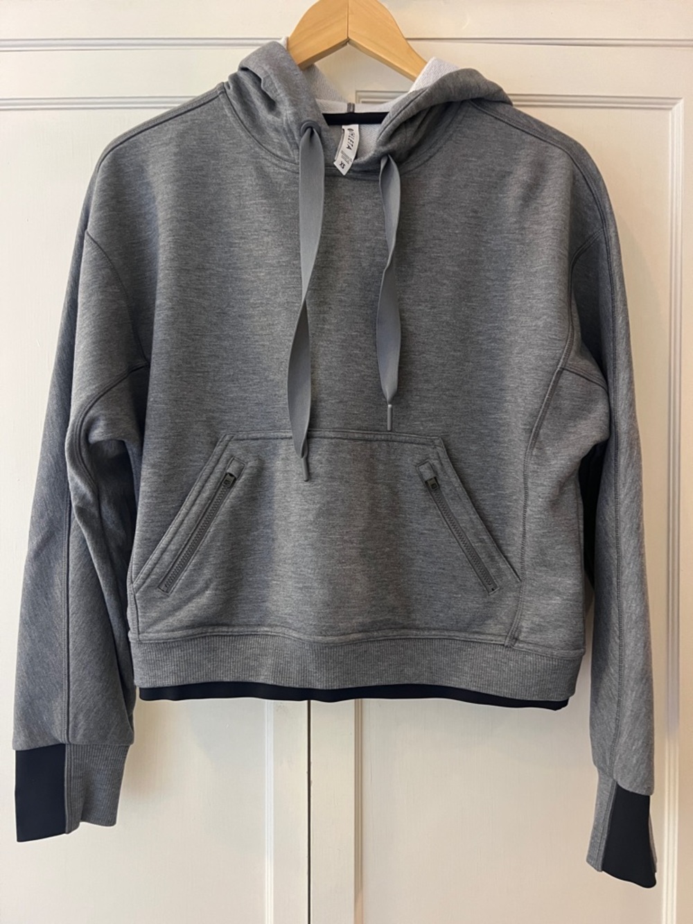 Athleta Grey Pullover Hooded Sweatshirt